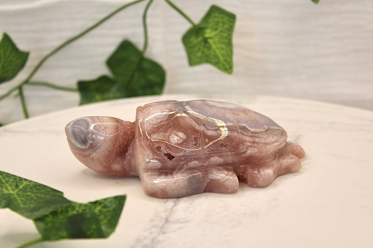 Pink Amethyst/Flower Agate Turtle