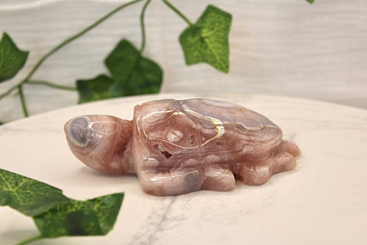 Pink Amethyst/Flower Agate Turtle