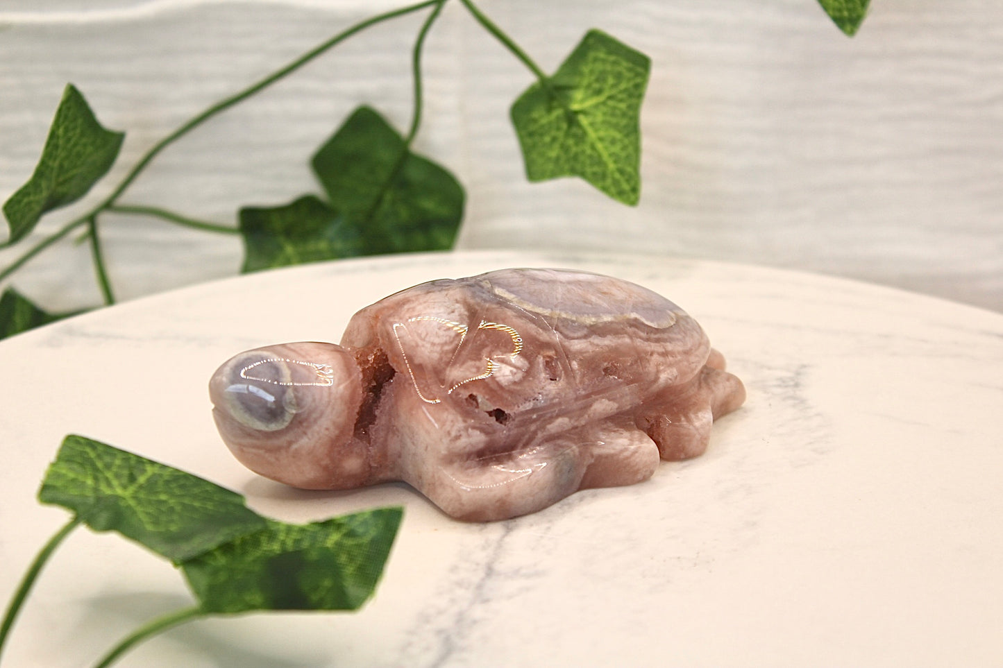 Pink Amethyst/Flower Agate Turtle