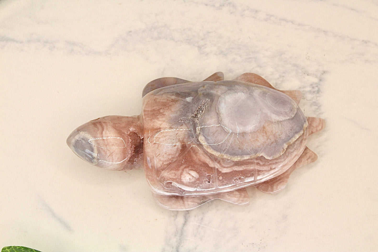 Pink Amethyst/Flower Agate Turtle